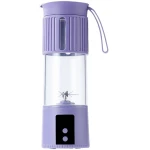 Draagbare elektrische sapcentrifuge, kleine blender, geschikt voor gebruik in de keuken, thuis en op reis (paars)