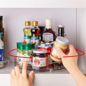 Draaiplateau voor Keuken en Koelkast, 22 cm - Draaibare Organizer voor Kruidens en Accessoires