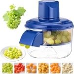 Druivenschiller - Elektrische druivenschiller - Automatische schiller - USB oplaadbaar - Automatische schiller - Fruitschiller, geschikt voor groenten en fruit in de keuken, eenvoudig te bedienen (blauw)