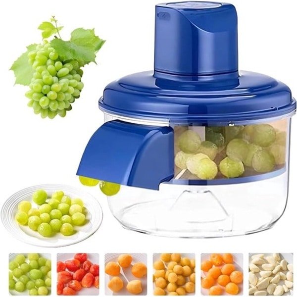 Druivenschiller - Elektrische druivenschiller - Automatische schiller - USB oplaadbaar - Automatische schiller - Fruitschiller, geschikt voor groenten en fruit in de keuken, eenvoudig te bedienen (blauw)