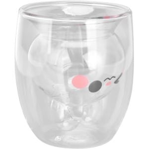 Dubbelwandige Glazen Beker met Konijn Design | 300 Ml | Melk Koffie Thee | Vaatwasser en Magnetron Veilig | Schattig en Transparant | Huis en Keuken Accessoires