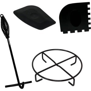 Dutch Oven Accessoireset - deksellifter, dekselstandaard, schraper, praktische barbecue- en outdoor-accessoires voor camping, Dutch Oven en gietijzeren keuken