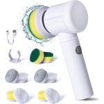 Elektrische Draaiende Schrobberset - Snoerloos - Handige Oplaadbare Borstel - Voor Badkamer Keuken - Gootsteen Wastafel - 14 Stuks