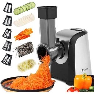 Elektrische Groenterasp - Keuken Rasp - Snel Ingrediënten Snijden - 5 Gratis Accessoires - 23 x 16 x 28 cm