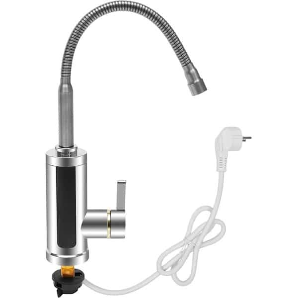 Elektrische Kraan - Doorstroomboiler Keuken - Direct Warm Water - 3000 Watt Vermogen - 6.5x16.1cm - Zilver