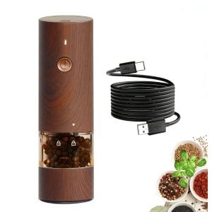 Elektrische Molen - Elektrische Peper- Pepermolen - Oplaadbaar - Keramisch maalwerk - Met led verlichting - Traploos instelbare maalgrofheid - Voor thuis keuken