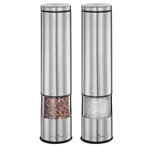 Elektrische Molens - Zout Peper Molen - Keuken Gemak - Keramisch Maalwerk - 30 cm Hoog - Zilverkleurig