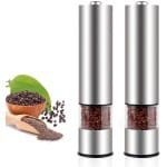 Elektrische Pepermolen - Zoutmolen - Automatisch Fijnstellend - 2 stuks - Keuken Gebruik - Zilver