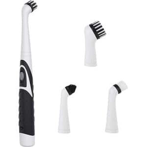 Elektrische Reinigingsborstel Oscillerend Reinigingsgereedschap voor Keuken en Badkamer, Sonic Power Scrubber Draadloos met 4 Koppen voor Badkamer Huishoudelijke badkuip Tegelvloer Muur en keuken (zwart)