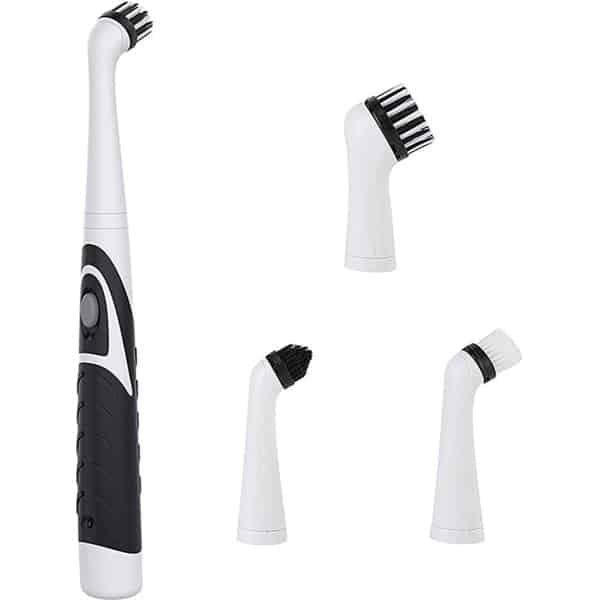 Elektrische Reinigingsborstel Oscillerend Reinigingsgereedschap voor Keuken en Badkamer, Sonic Power Scrubber Draadloos met 4 Koppen voor Badkamer Huishoudelijke badkuip Tegelvloer Muur en keuken (zwart)