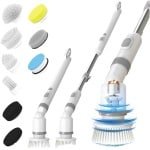 Elektrische Schoonmaakborstel - Draadloze Spin Scrubber met 9 Opzetborstels - Telescopische Badkamer Reinigingsborstel - Waterdichte Elektrische Reinigingsborstel voor Badkamer, Tegels en Keuken