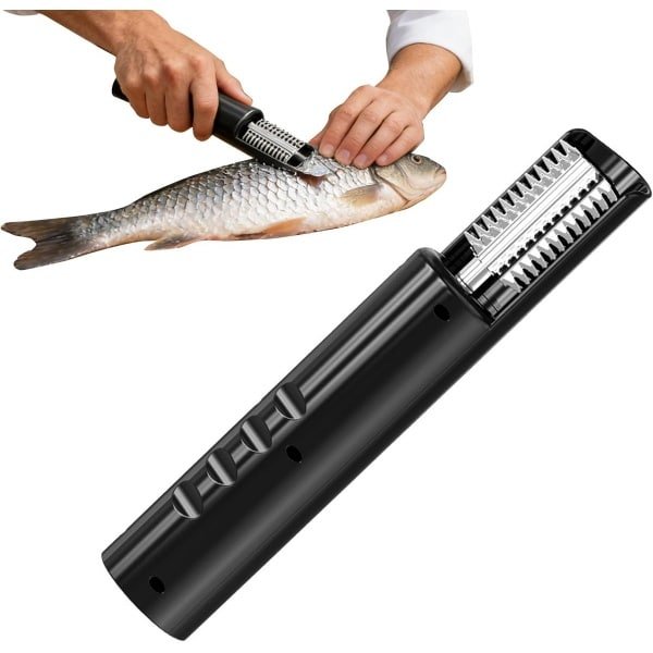 Elektrische Visschraper - Vis Schubben Verwijderaar - Keuken Hulp - Roestvrij Staal - 24x5cm