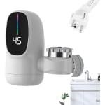 Elektrische Waterkraan - Direct Warm Water - Keuken Badkamer - 3000W Vermogen - 15 x 13 cm - Wit