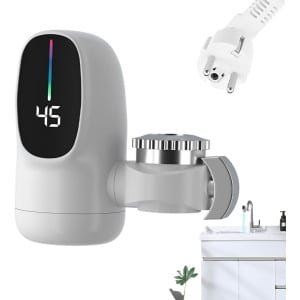 Elektrische Waterkraan - Direct Warm Water - Keuken Badkamer - 3000W Vermogen - 15 x 13 cm - Wit