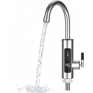 Elektrische doorstroomkraan met directe warmwaterverwarming voor keuken, badkamer, tuin, caravan en camping - Complete installatieset