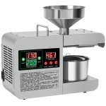 Elektrische oliepersmachine met groot digitaal kleurendisplay voor thuis, keuken en andere toepassingen. Intelligente, roestvrijstalen elektrische oliepersmachine.
