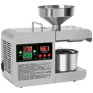 Elektrische oliepersmachine met groot digitaal kleurendisplay voor thuis, keuken en andere toepassingen. Intelligente, roestvrijstalen elektrische oliepersmachine.