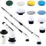 Elektrische spinschrobber met verstelbare afneembare handgreep voor badkamer keuken auto tegels muur vloer