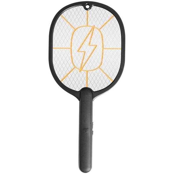 Elektrische vliegenmepper - 3000V - Accu-aangedreven handmuggenmepper - Drielaags beschermingsnet - Muggenverdelger - Geschikt voor - Huis - Slaapkamer - Keuken - Kantoor - Achtertuin - Terras - Binnen - Buiten (Zwart)