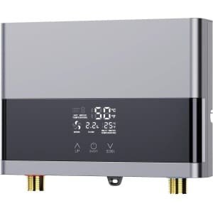 Elektronische Doorstroomboiler 6000W 220V - Mini Instant Boiler voor Wandmontage met LED-Temperatuurweergave - Elektrische Boiler voor Keuken & Badkamer - Zilver - Energieklasse A