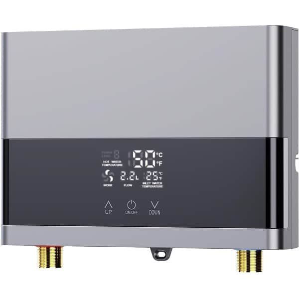 Elektronische Doorstroomboiler 6000W 220V - Mini Instant Boiler voor Wandmontage met LED-Temperatuurweergave - Elektrische Boiler voor Keuken & Badkamer - Zilver - Energieklasse A
