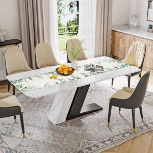 Eucalyptus tafelloper - lente keuken decoratie - 40 x 140 cm - voor binnen en buiten - vakantie feest - woonkamer accessoires .