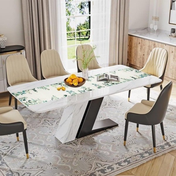 Eucalyptus tafelloper - lente keuken decoratie - 40 x 140 cm - voor binnen en buiten - vakantie feest - woonkamer accessoires .