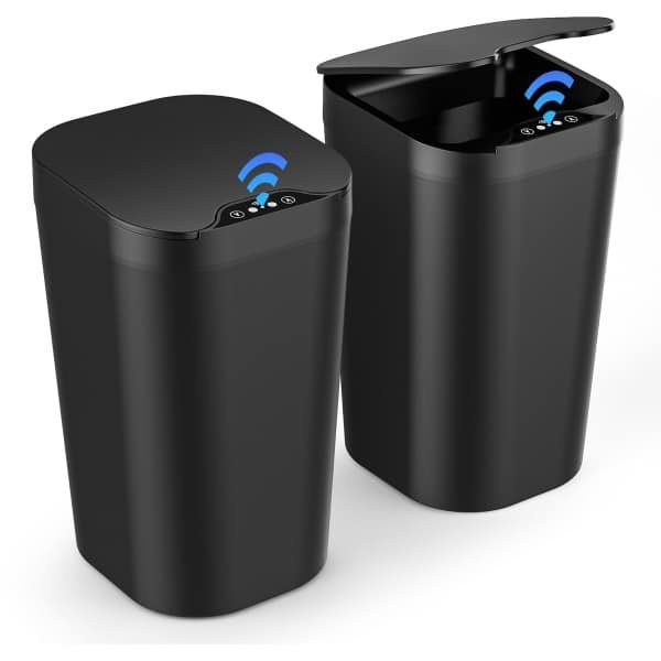 Gaethra 2 Delige set Vuilnisbakken met Sensor - 10L Automatische Elektrische Deksel Sensor - 3 Bedrijfsmodi - Stil Waterdicht Intelligente Afvalbak - Voor Keuken Kantoor Woonkamer Badkamer