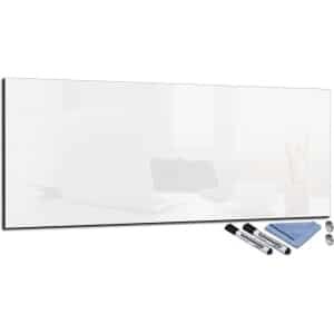 Glazen magneetbord 30x80 cm - Wandbord met accessoires voor keuken en kantoor