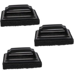 Grill Scrub - Zachte sponsborstel voor grillen - Accessoires voor grillreiniging - Voor buitengrillen en keuken (3-pack - Zwart)