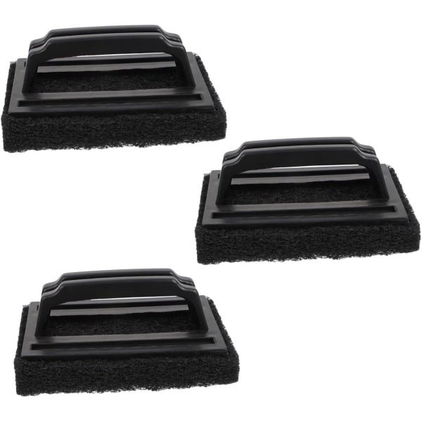 Grill Scrub - Zachte sponsborstel voor grillen - Accessoires voor grillreiniging - Voor buitengrillen en keuken (3-pack - Zwart)