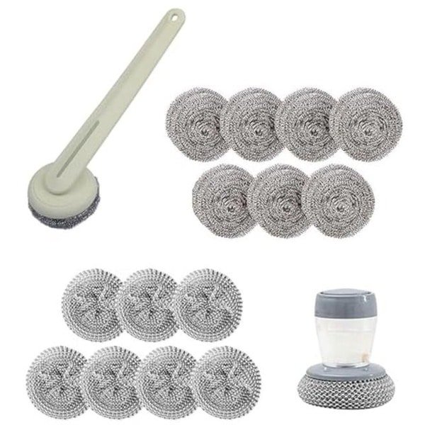 Grillborstel Cleaner met Vervangbare Accessoires - Varkenshaar en Heavy Duty Handvat voor BBQ en Keuken