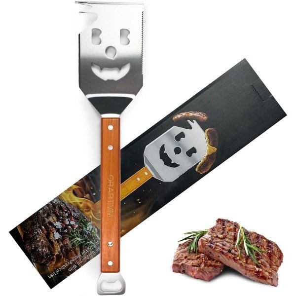 Grillspatel Multifunctioneel - Keuken Gereedschap - Barbecue Accessoire - 7-in-1 Functies - 425 cm Lang - Houten Handvat