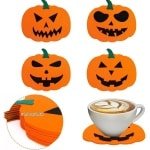 Halloween-onderzetters-onderzetters voor glazen-12 stuks halloweenonderzetters - Antislip oranje onderzetters - Hittebestendige herfstonderzetters - Accessoires voor koffiebardecoratie, keuken, eetkamer, feestdagen en seizoensfeestartikelen