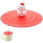 Herbruikbaar siliconen deksel voor bekers van 10 cm - Leuk deksel met zuignap, stof- en lekvrij - Accessoires voor thee- en koffiebekers - Bekeraccessoires voor thuis en in de keuken