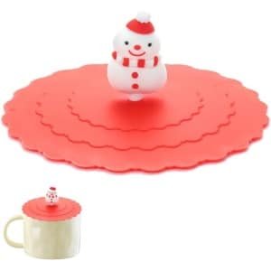 Herbruikbaar siliconen deksel voor bekers van 10 cm - Leuk deksel met zuignap, stof- en lekvrij - Accessoires voor thee- en koffiebekers - Bekeraccessoires voor thuis en in de keuken