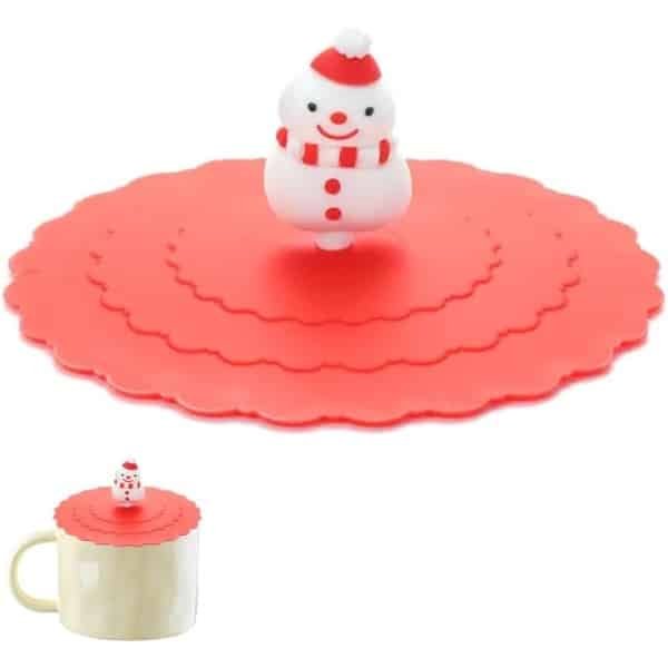 Herbruikbaar siliconen deksel voor bekers van 10 cm - Leuk deksel met zuignap, stof- en lekvrij - Accessoires voor thee- en koffiebekers - Bekeraccessoires voor thuis en in de keuken