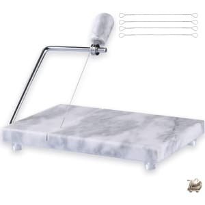 Kaassnijder Set - Zware Uitvoering - 5x8 inch - Gepolijst Marmer Snijplank - Kaas Snijplank - Boter Snijder - Vlees Snijder - Aperitief Snijder - Keuken Accessoire