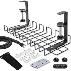 Kabelbeheer onder de bureaukit - kabelgoot kantoor - kabelmanagement zonder boren - accessoires - bureautafel - kantoor - keuken