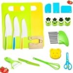 Keukengerei Set met - 19-delige messenset - Kindvriendelijke plastic keukenbenodigdheden - Geschikt voor jongens en meisjes vanaf 4 jaar- keuken- keuken accessoires (stijl A)