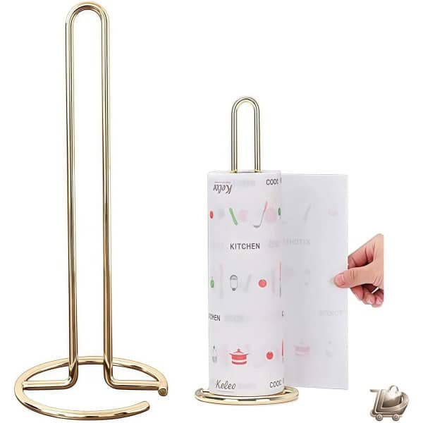 Keukenrolhouder Staand - RVS Papierhouder - Vrijstaand Keukenrolhouder - Keukenrol Dispenser - Restaurant Papieropslag Rek - Huishouden Keuken Accessoire - Moderne Keuken Organizer