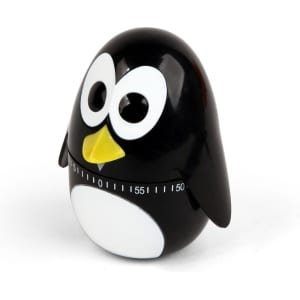 Kikkerland Kookwekker - In een vorm van een penguin - 60 minuten timer - Keuken accessoires