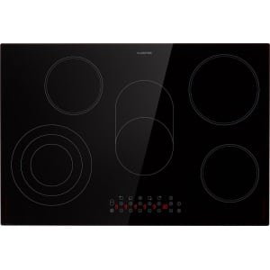 Klarstein keramische kookplaat, fornuis met 5 kookvelden, 8500 W kookplaat, modern inbouwfornuis, elektrische kookplaat, elektrisch fornuis met boost functie, kookplaat voor de keuken, glaskeramische kookplaat 80 cm