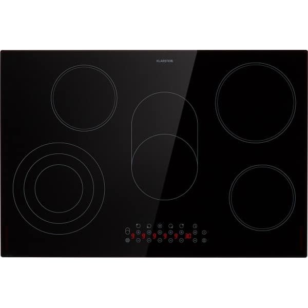 Klarstein keramische kookplaat, fornuis met 5 kookvelden, 8500 W kookplaat, modern inbouwfornuis, elektrische kookplaat, elektrisch fornuis met boost functie, kookplaat voor de keuken, glaskeramische kookplaat 80 cm