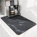 Koffie absorberende afdruipmat - 40 x 50 cm - Koffiemat - Antislip rubberen achterkant - Keuken en thee accessoires - Marmerpatroon