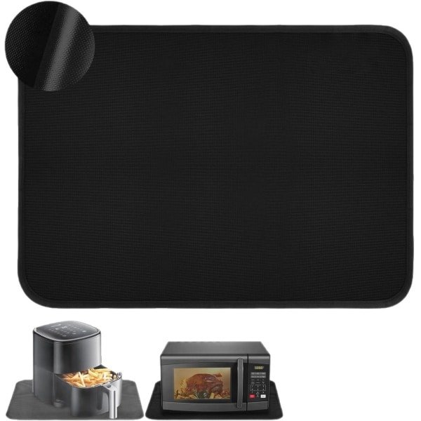 Koffiemachine Onderzetter - Koffiemat - Hittebestendige Beschermmat - keuken accessoires- 40×60 cm - Antislip & Waterdicht - Zwart