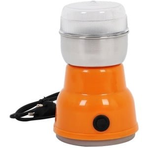 Koffiemolen Electrisch - Koffiemaler Electrisch - Kruidenmolen - Koffiemaker Voor Onderweg - 100w Elektrische Molen - 1 Rvs Mes - Maalt Specerijen Noten Granen Koffiebonen - Nat En Droog Gebruik - Voor Keuken - Oranje Kleur