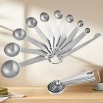 Maatlepels RVS - Maatschepjes Set - Bakspullen - Keuken Accessoires - Eetlepel en Theelepel Maat - Koffieschep - Roestvrij Staal - Kookgerei - Bakbenodigdheden - Vaatwasserbestendig - Kruidenschepjes - Zilver - 10 Stuks