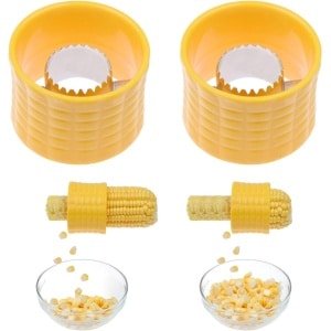 Maisschiller -Maïsrasp - Keukengerei - 2 pack-Ingebouwd hoogwaardig roestvrij staal - 7*7*5cm-Corn Stripping Tool - Kwaliteit Maisschiller - Huishoudelijk Accesoires - Keukenaccessoires - Keuken Gadget - Huishoudelijke Keuken Tool - Geel