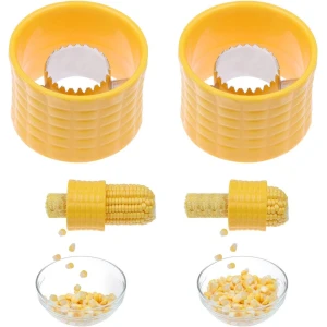 Maisschiller -Maïsrasp - Keukengerei - 2 pack-Ingebouwd hoogwaardig roestvrij staal - 7*7*5cm-Corn Stripping Tool - Kwaliteit Maisschiller - Huishoudelijk Accesoires - Keukenaccessoires - Keuken Gadget - Huishoudelijke Keuken Tool - Geel